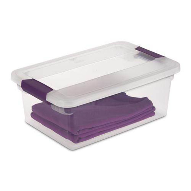 Sterilite 6 Quart Plastic ClearView Latch Box Storage Container